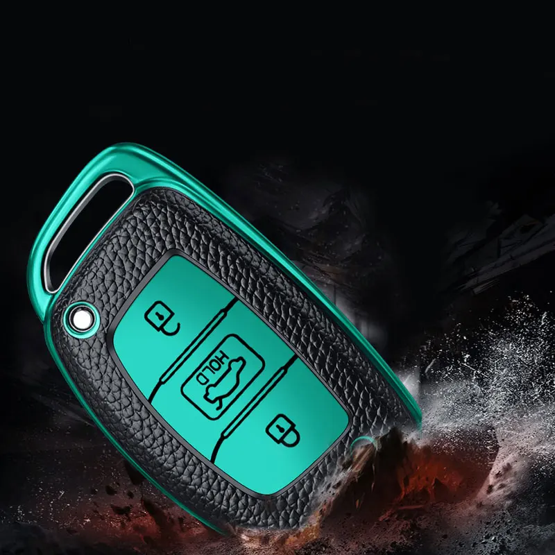Ontto Housse De Clé Avec Porte-clés Convient Pour Hyundai Tucson