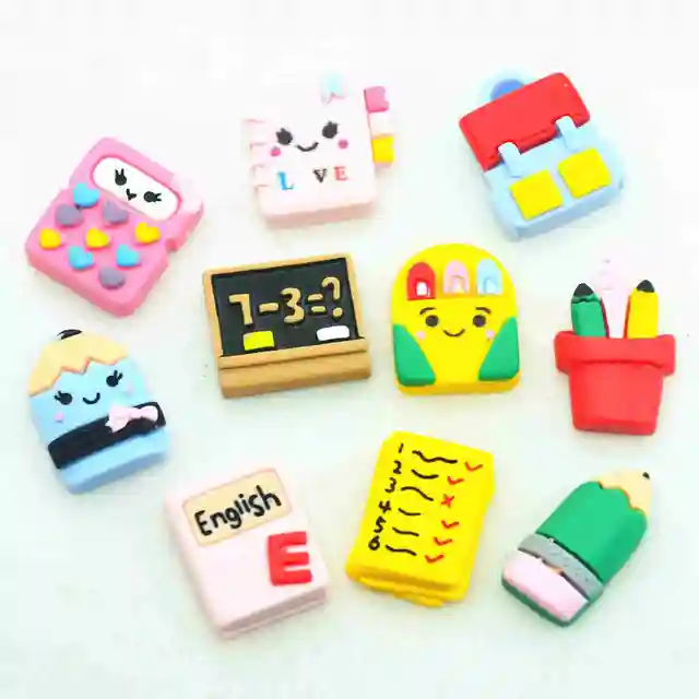Resin Back to School Stationery Scrapbook Embellishments Miniatures|School Party Decoration Crafts|Back to School Gifts Mixed-10PCS
