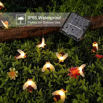 Solar Light Outdoors Honey Bee Lieveheersbeestje Solar Led Light Outdoor Waterdichte Tuin Hek Garland Straat Solar Kerstverlichting
