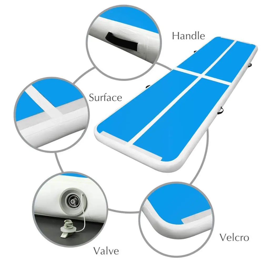 Inflatable Air Mat Tumble Gymnastics Track Fitness Airtrack Gymnastics Mat Yoga Tumbling Mat for Cheerleading Free Pump 4