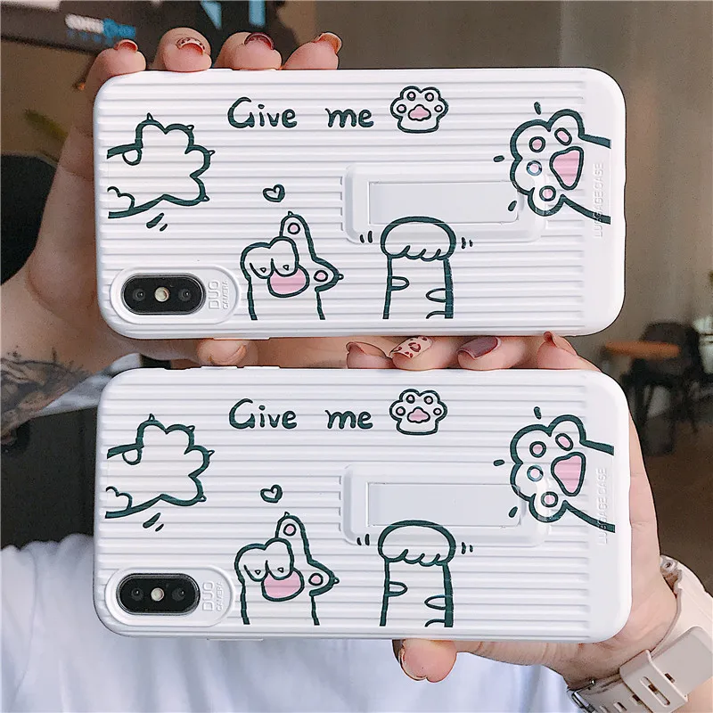 Applicable Soft Adorable Cute CAT'S Paw Iphonexs/ MAX /Xr Phone Case iPhone 8 /7plus Women's 6s Soft Cover Branch