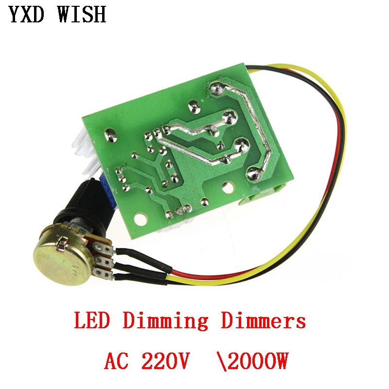 DC Motor Speed Controller Motor Speed Controller Voltage Regulator Electric Motor Speed Controller AC 220V SCR Voltage Regulator LED Dimming Dimmers 2000W High Power Motor Speed Controller Governor Module W/ Potentiometer