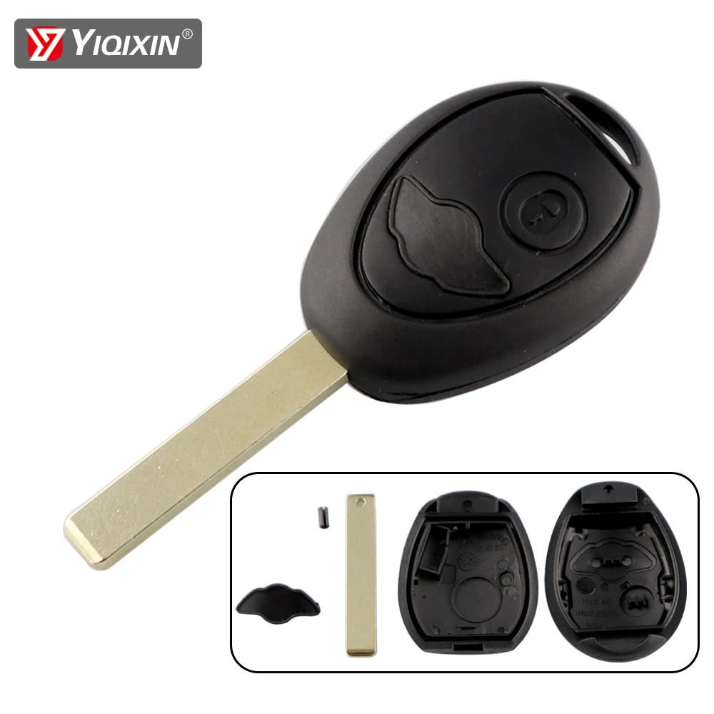 Yiqixin Key Shell Fob Per Bmw Mini Cooper S R50 R53 Rover 75 Per Bmw Remote Car Key Case Cover 2 Button Uncut Blade Sostituzione