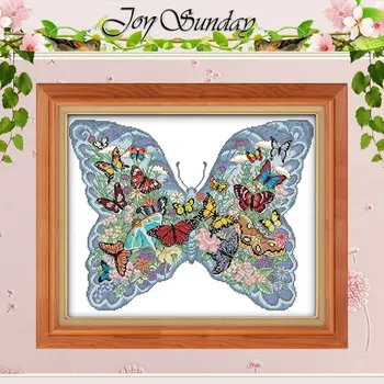 

Colorful Butterflies Counted Cross Stitch 11CT 14CT Cross Stitch Sets Wholesale animals Cross-stitch Kits Embroidery Needlework