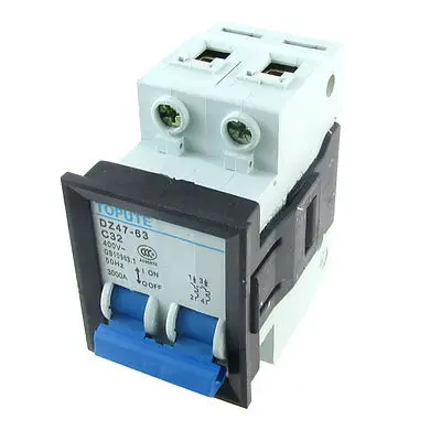 

AC 400V 32A 2P Miniature Mini Circuit Breaker DZ47-63 C32