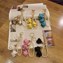 Стиль кожаный многослойный Morning Glory автомобильный брелок жемчужное кольцо для ключей женская сумка кулон подарок