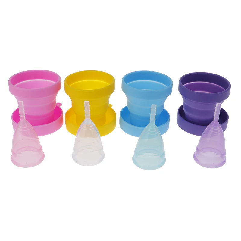 2Pcs/3pcs Menstrual Cup & Sterilizer Medical Silicone Mestrual Collector Women Period Cup Feminine Hygiene Vaginal Cup