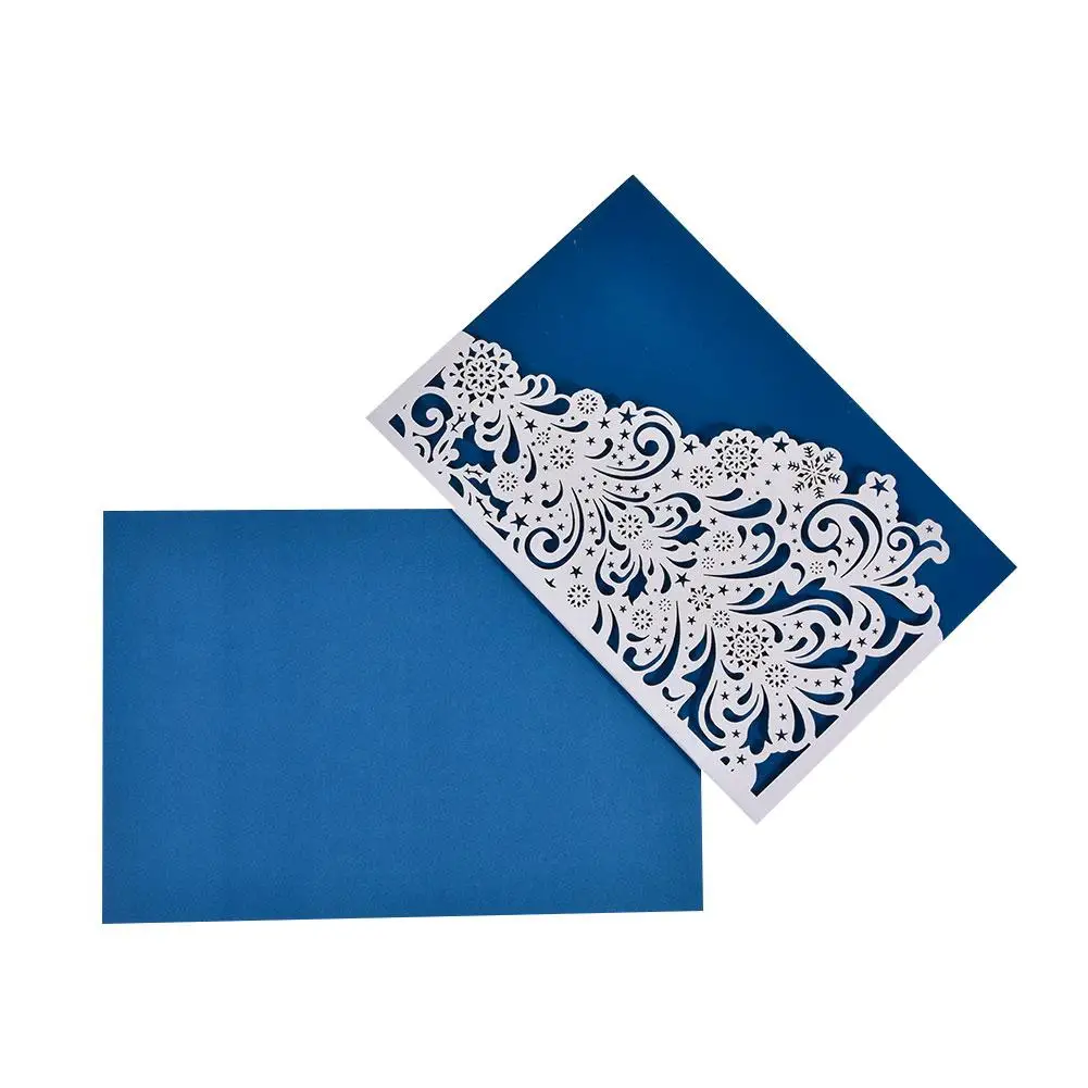  Christmas Cutout Invitation Color 3D Openwork Greeting Card With Envelope - 4.00038E+12