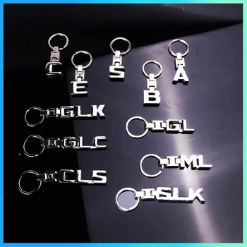 

Key Rings New For Mercedes Benz A B C E S R GL Keychains SLK GLK CLS GLC ML GLE 3D Car Keychain Metal Keyring Key Chain Rings