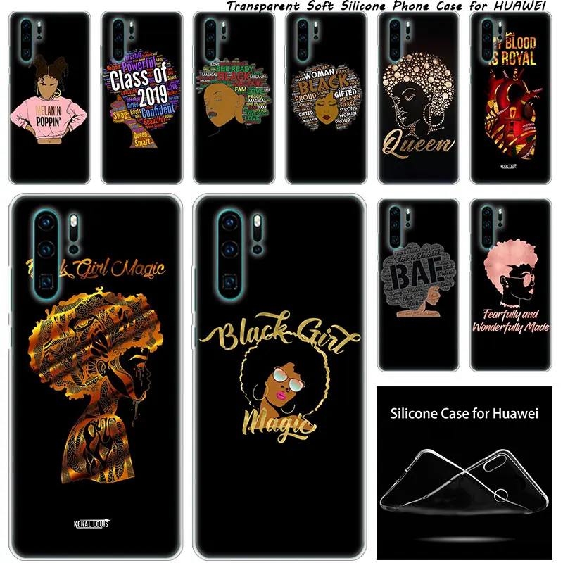 Силиконовый чехол queen Black girl magic для huawei NOVA 3 3i 5 5i P20 P30 Pro P9 P10 P8 Lite 2017 P Smart Z Plus 2019