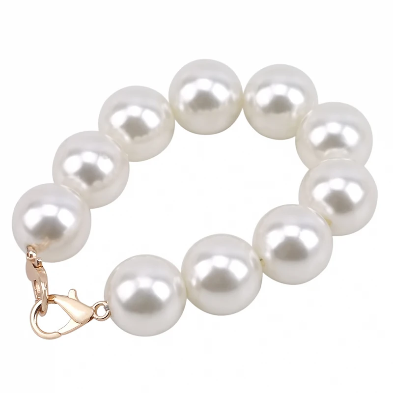 Correa de bolso corto con cuentas de perlas 22cm correa de hombro corta bolso manija Diy cadena bolsa Accesorios