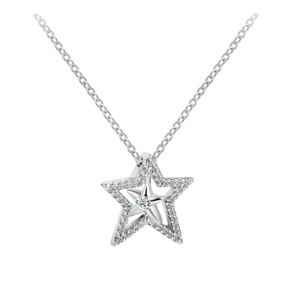 

2021 Fashion 925 Autumn New Clear CZ Necklaces for Women Sterling Silver Collier Choker Jewelry Female Chain Necklaces