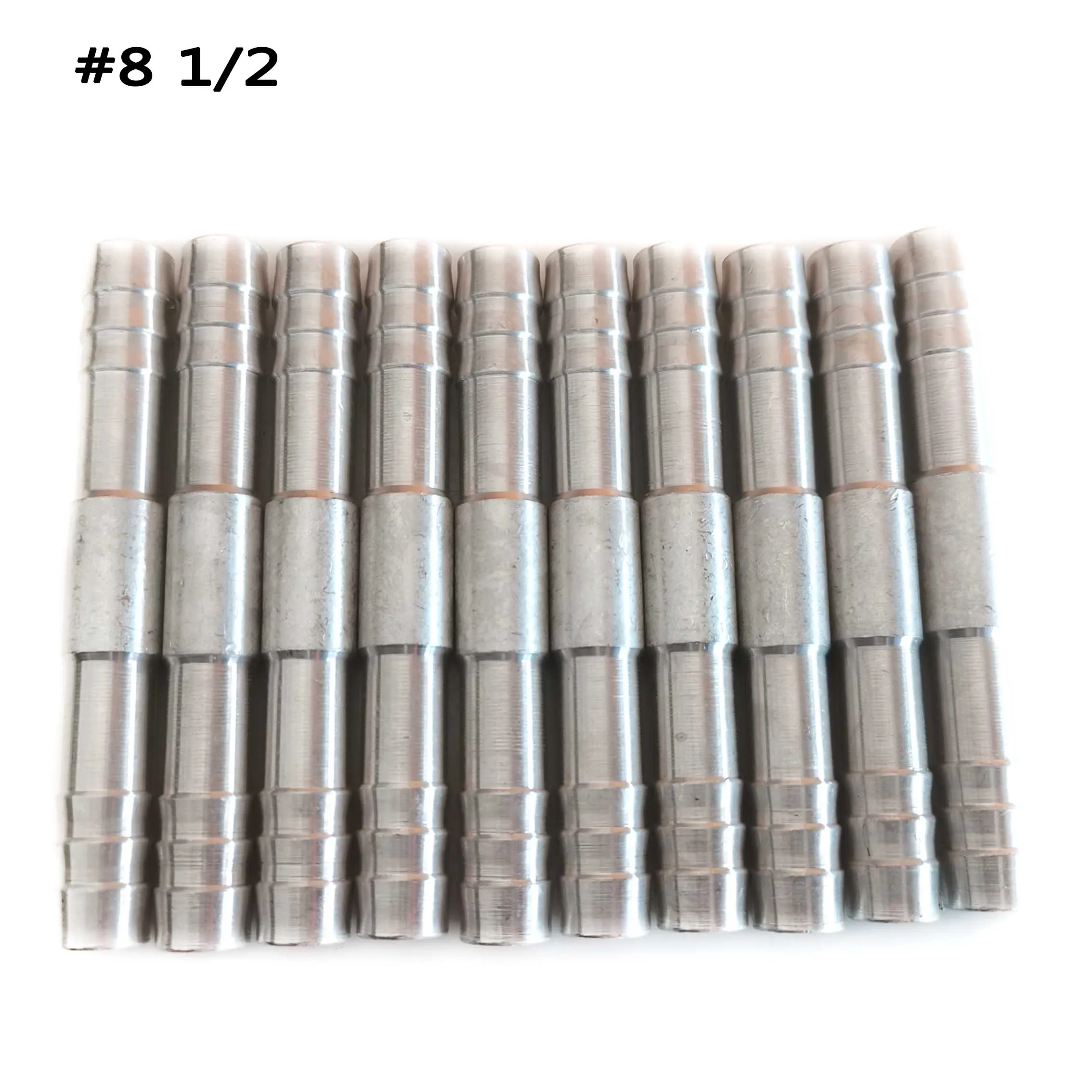 3/8 1/2 5/8 3/4 Straight Splice Push in Fitting Aluminium A/C Refrigerant Hose Barb Joints Connectors #6 #8 #10 #12 100PCS