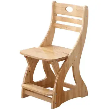 

Children's Study Chair Solid Wood Student Chair Lift Desk, Backrest Chair, Dining Chair, Computer Chair