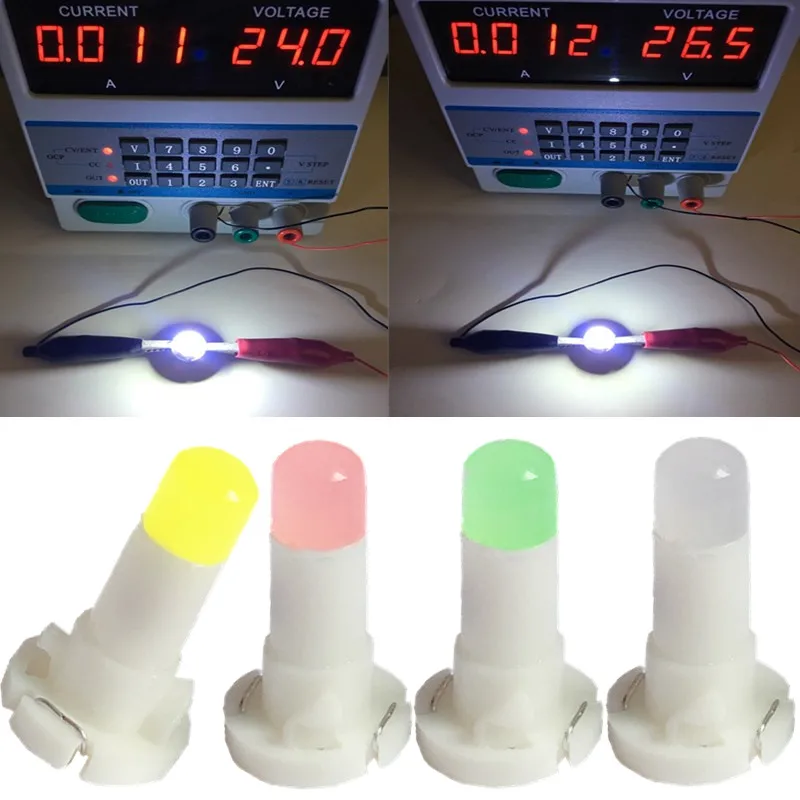 10 pcs t4 2 t4 truk lampu led neo cuna del tablero de instrumentos del coche de la luz del panel de speedo dash bombilla azul r