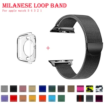 

Band For Apple Watch 5 4 1/2/3 Milanese Loop Stainless steel 42mm 38mm Bracelet strap for iwatch series 40mm 44mm case for free
