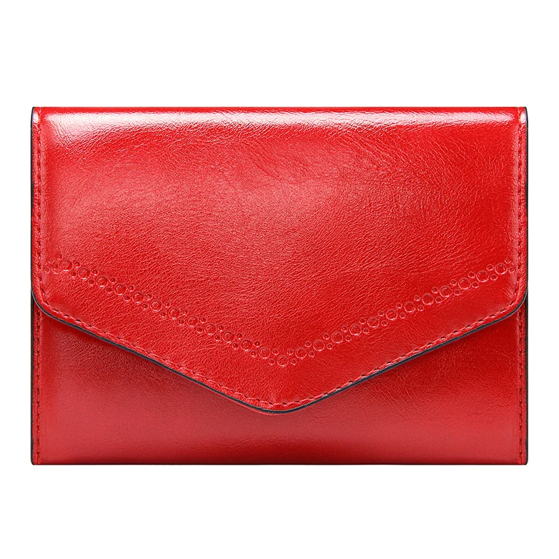 Клатч, Женский бумажник из лакированной кожи, женский короткий кошелек для монет, женские клатчи, кошельки с высокой емкостью, женские держатели для кредитных карт - Цвет: Красный