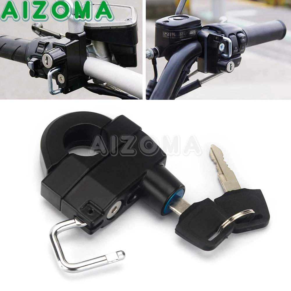 

Universal Aluminum Anti-theft Helmet Lock Security 1'' 25mm Handlebar For Suzuki Honda Ducati Yamaha BMW Motorcycle Cycling Lock