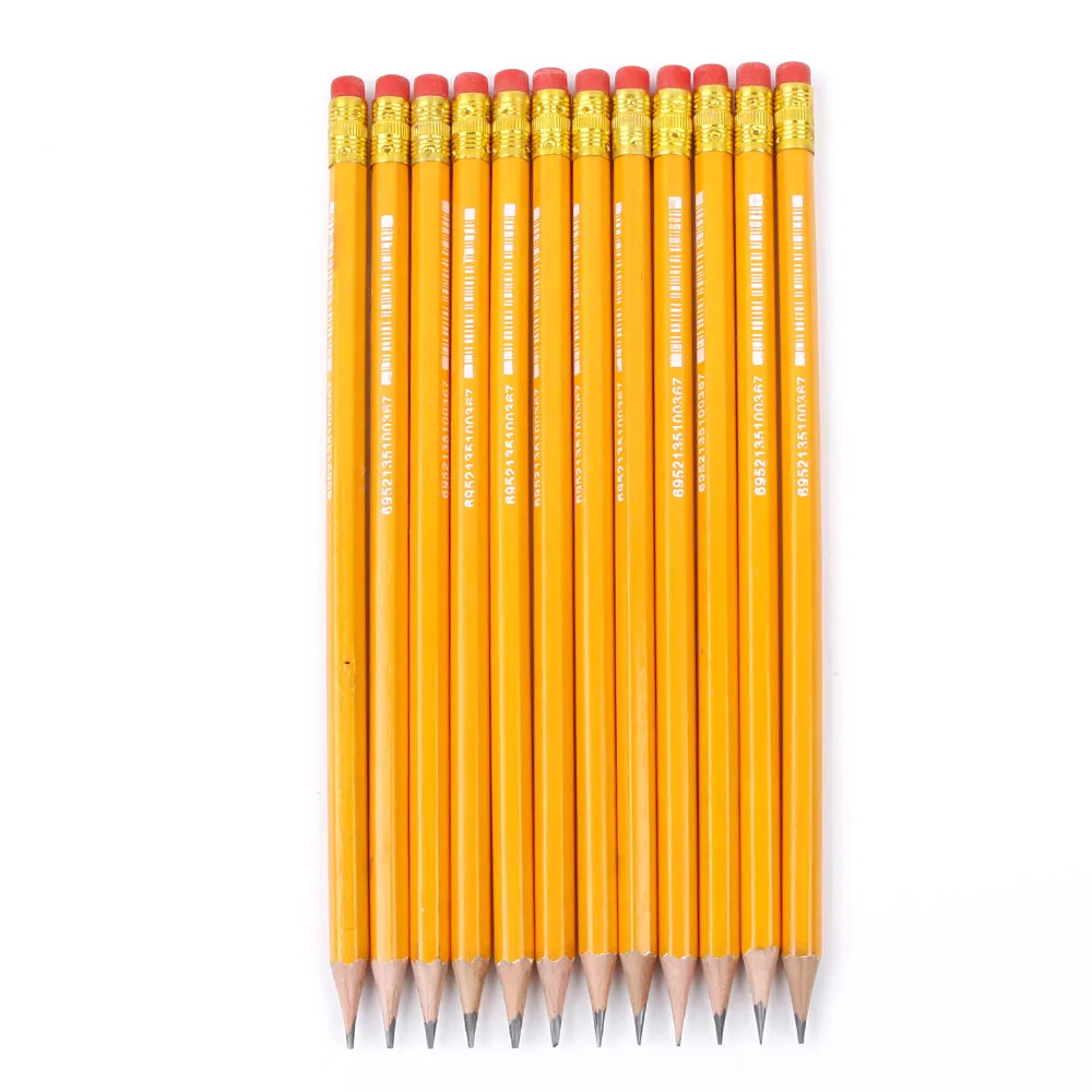 12 шт. стандартные карандаши HB, детские бумажные простые экологически безопасные карандаши, школьные канцелярские принадлежности, карандаши для рисования
