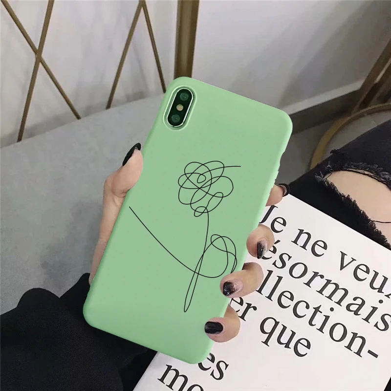 Чехол для телефона JAMULAR Love yourself Flower для iPhone 7 11 Pro XS MAX XR X 6 6s 8 Plus, мягкий силиконовый чехол с абстрактным рисунком