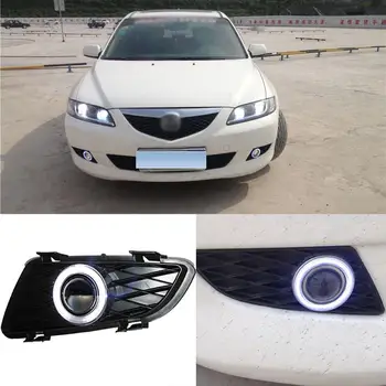 

For Mazda 6 2004-2005 High Quality Superb COB Angel Eyes Halo FogLights Projector Lens With Black Fog Cover
