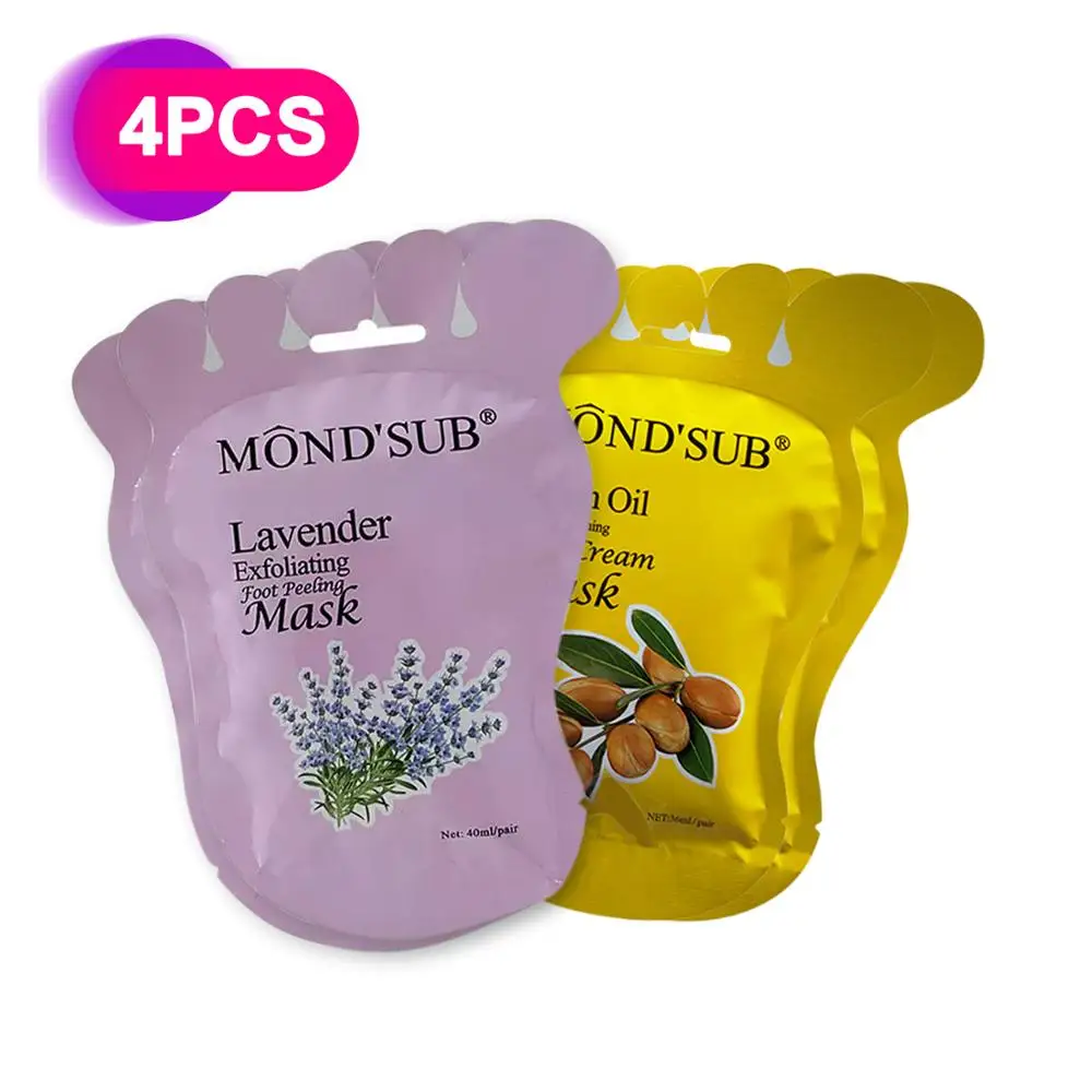

US Stocks 4pair=8pcs MOND'SUB Foot Mask Socks For Dead Skin Removal Pedicure Socks For Feet Peeling Health Care Skin Care