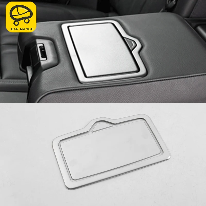 

CARMANGO for Audi Q5 FY 2018 Car Rear Back Seat Cup Drink Holder Panel Cover Trim Frame Sticker Chrome Interior Accessories