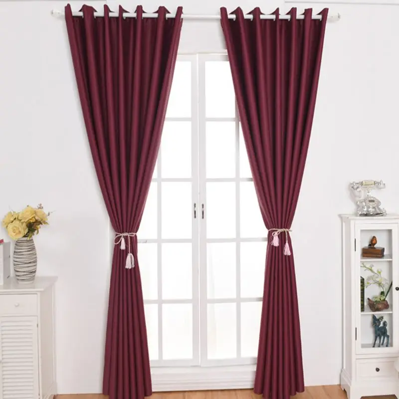 Thick Thermal Blackout Ready Made Eyelet Ring Top Pair Curtains Panel