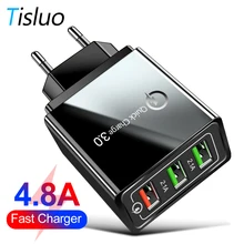 Быстрая зарядка 3,0 USB зарядное устройство 4.8A быстрое зарядное устройство для iPhone 7 8 X samsung S10 A50 Xiaomi MI9 QC 3,0 EU US Plug настенное зарядное устройство для телефона s