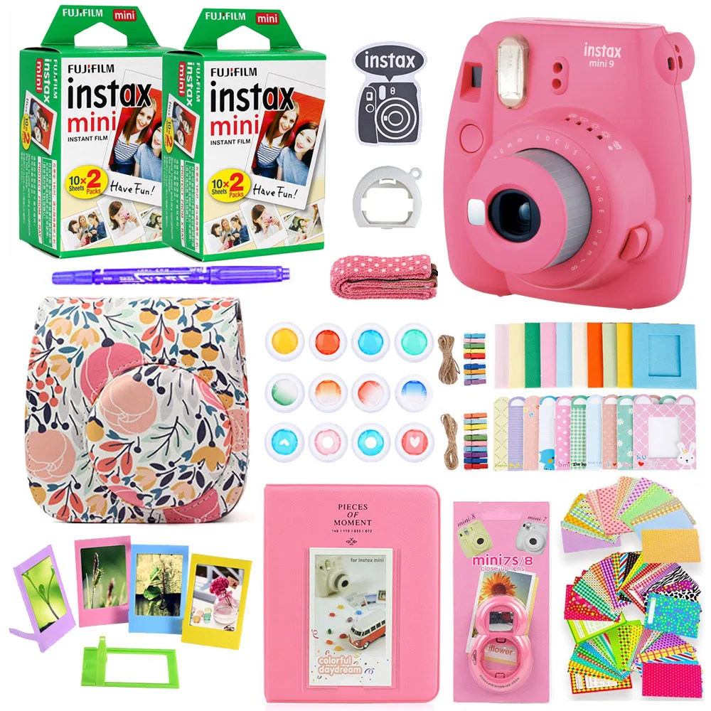 Fujifilm Instax Mini 9 Instant Photo Printing Camera With 40 Sheets Mini Film Paper Camera Shoulder