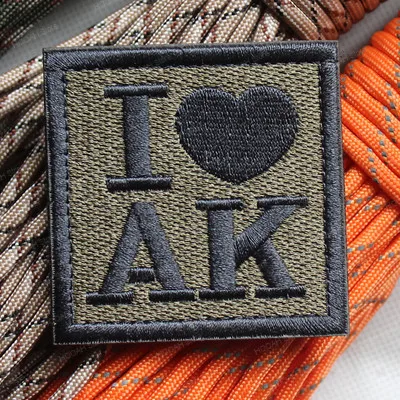 Kalashnikov Classic Tactical Embroidered Patch - I Love AK Design