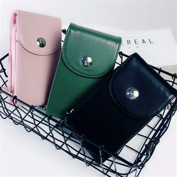 

Simple Mini Vertical Mobile Phone Package Korean Retro Female Zipper Shoulder Crossbody Bag Leather Small Square Bag Bolso Mujer