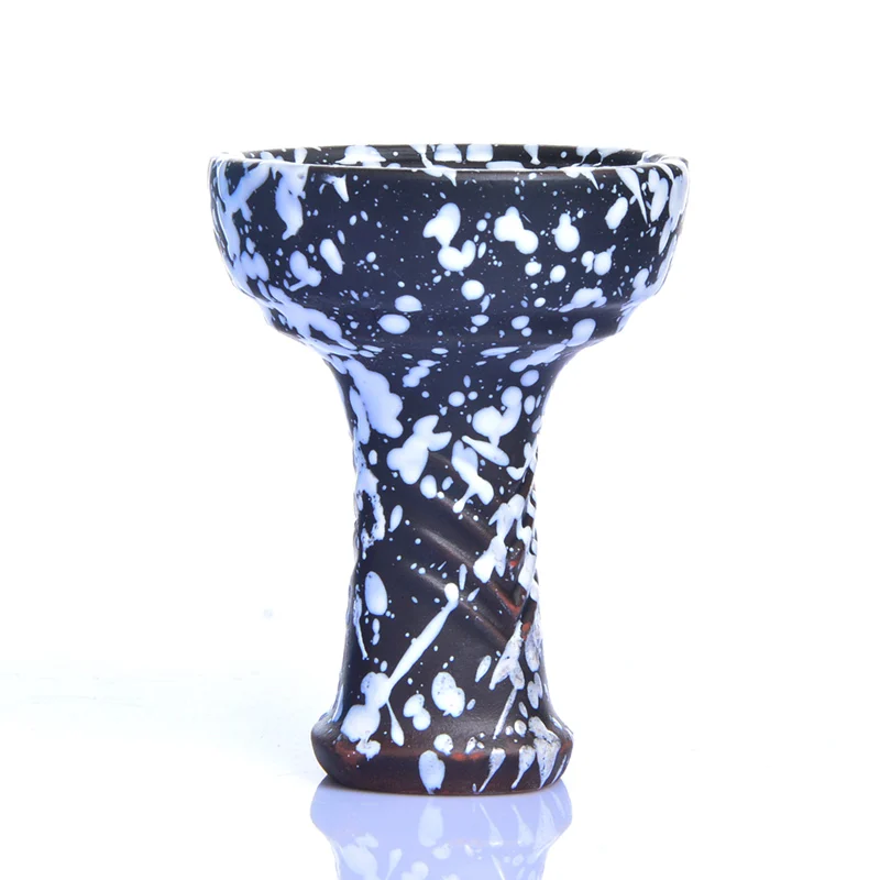 GJ керамическая кальянная чаша для кальяна чаши для табака Chicha Narguile Cachimbas Sisha Nargile Aksesuarlar Sheesha аксессуары для водопроводных труб - Цвет: Black White