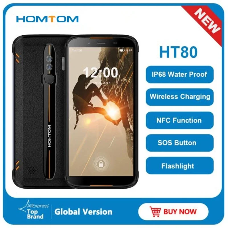 Оригинальный смартфон HOMTOM HT80 IP68 водонепроницаемый сотовый телефон 4G LTE на базе