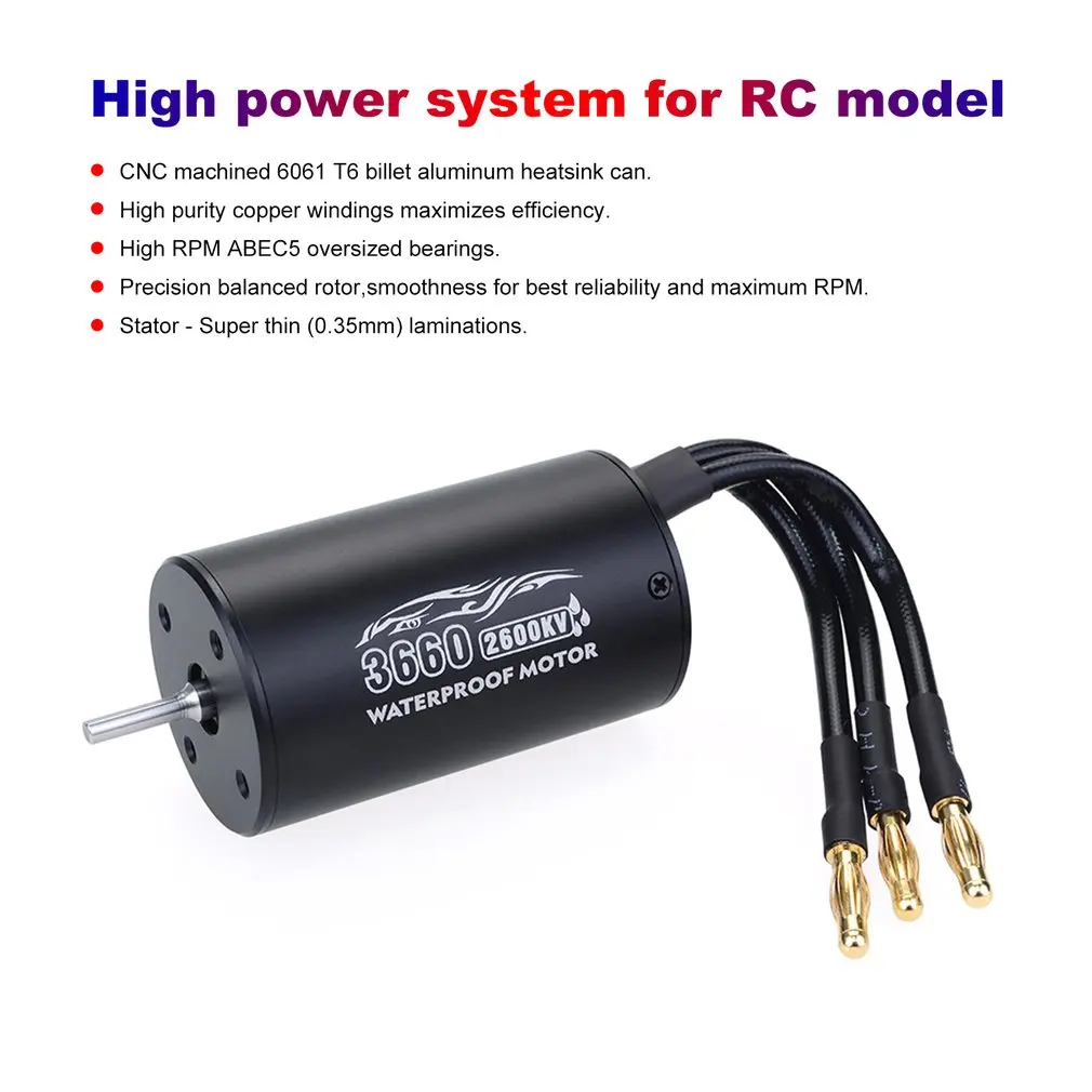 Горячая 3660 бесщеточный двигатель 2600/3300KV 1200W водонепроницаемый Бесколлекторный двигатель для 1/10 RC автомобилей грузовиков запасные части Acessories