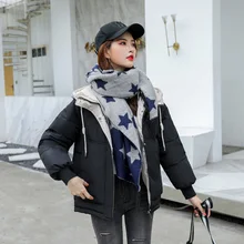 2021 Winter coat Women's short cotton padded jacket warm and thick winter all-match comfortable zipper outer wear