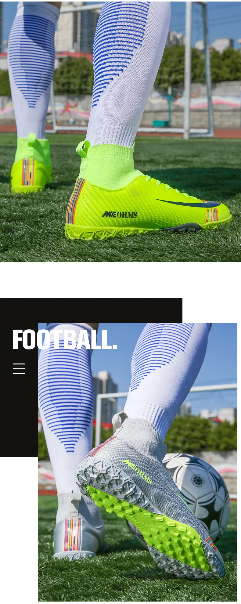 Футбольная обувь для мальчиков и девочек; футбольные носки; мужские футбольные бутсы AG с носками; дышащая Детская футбольная обувь; футбольные бутсы