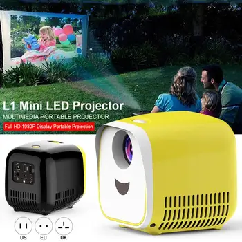 

L1 Mini Projector 80" Large Screen 1080P Full HD LED Movie Home Theater Video Projector With HDMI Cable USB TF TV Laptop Games