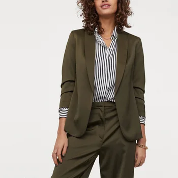 

Spring women's suit casual solid color belt decoration suit