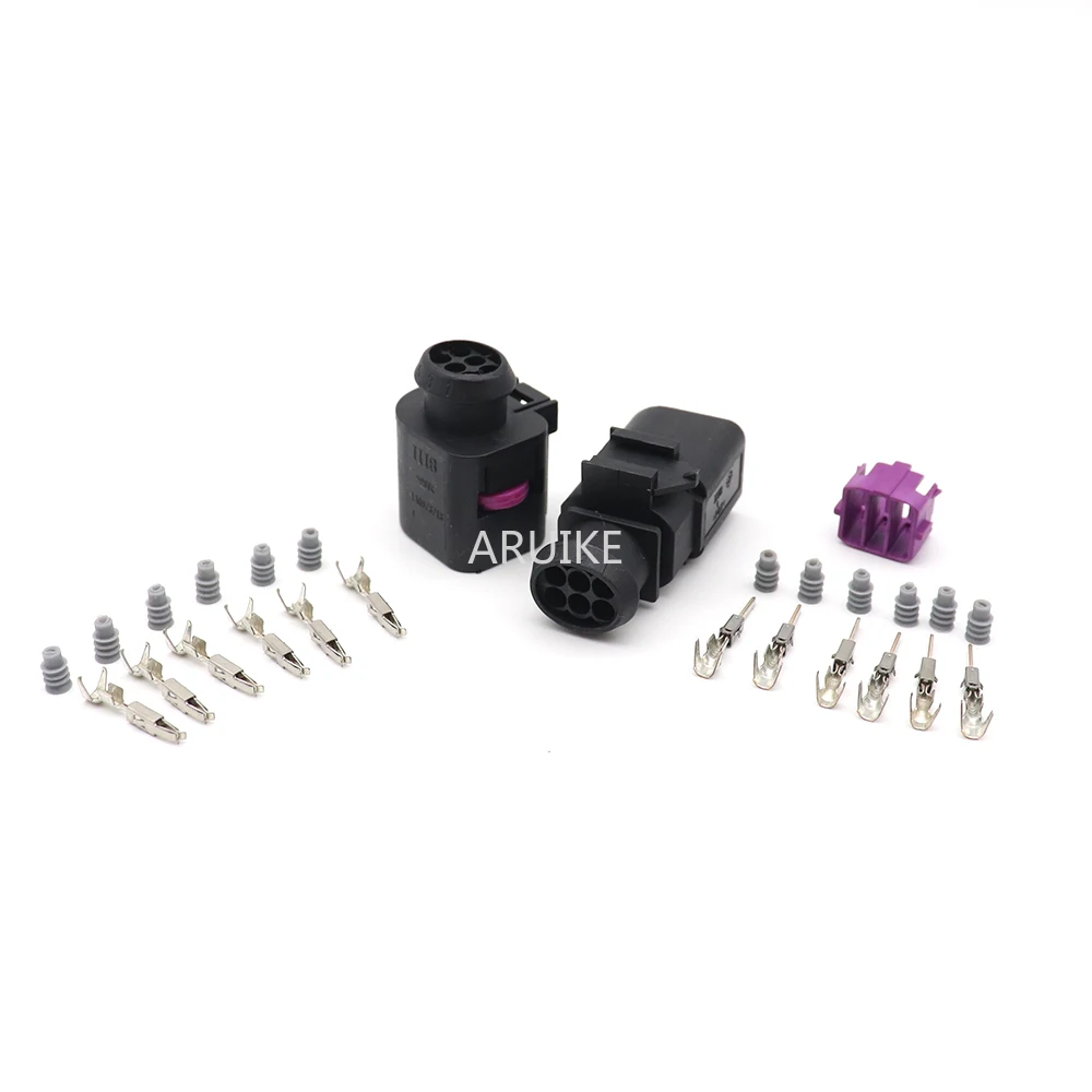 5 компл./10 компл. 6P водонепроницаемый разъем 0,5-0.8mm2 1,5 серии автомобильной температуры воды ABS сенсор разъем для VW автомобиля Черный PA66
