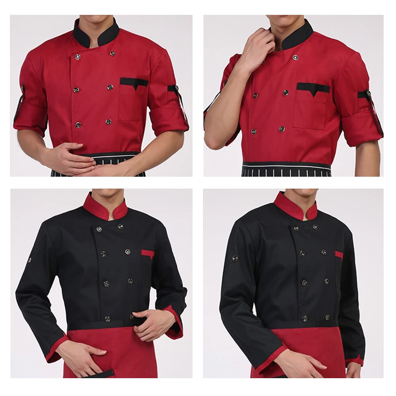Пекарь бариста Рабочая форма официант Ресторан ClothesCook рубашка куртка с длинными рукавами китель повара