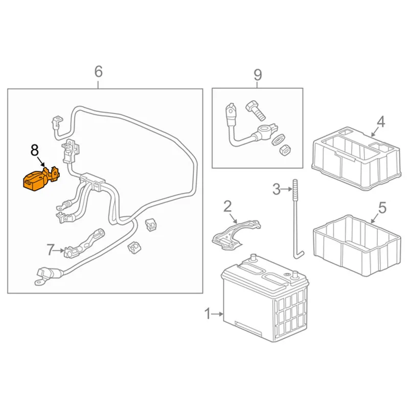 Красный для Honda батарея Положительный Кабель крышка терминала 32418RBG300 32418-RBG-300