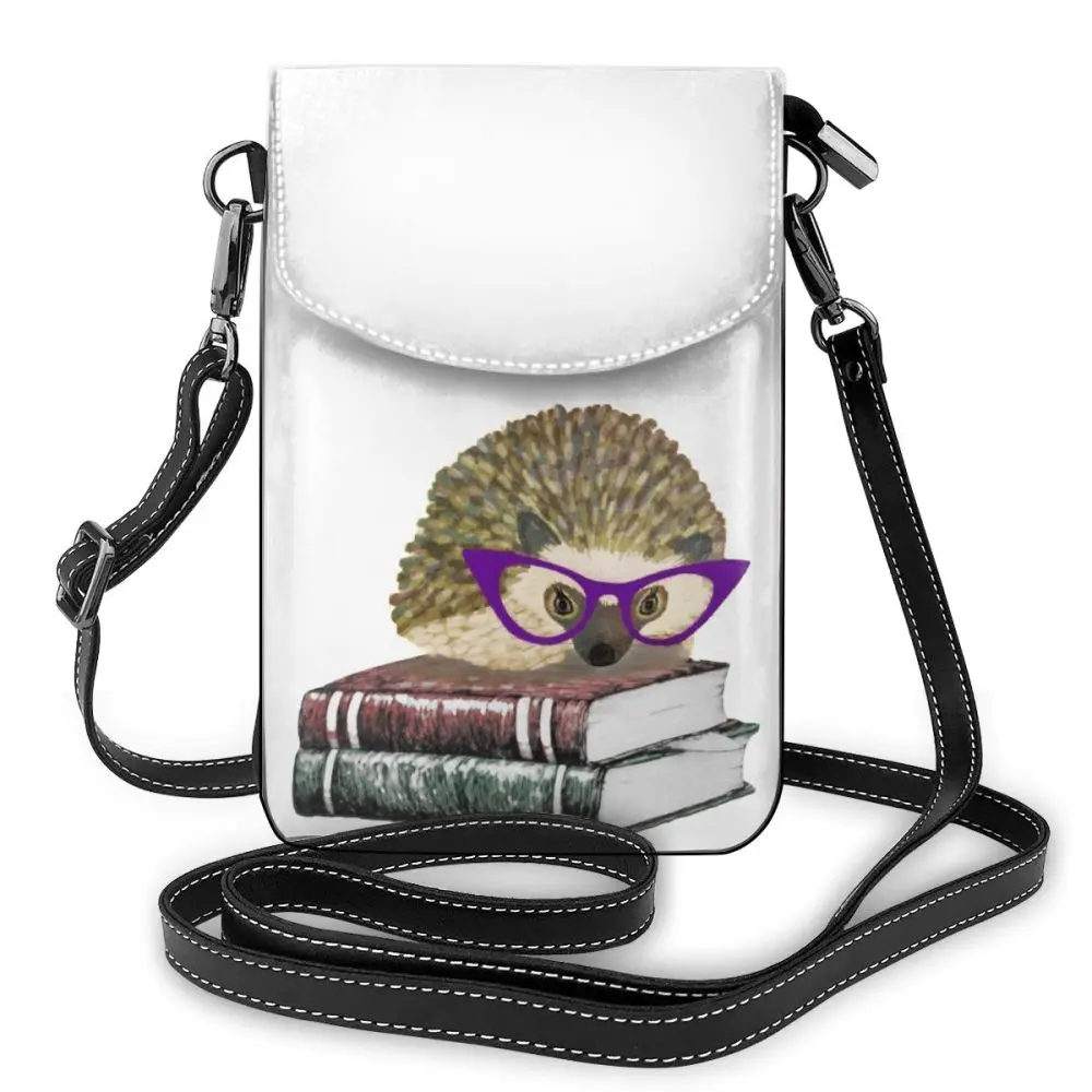 Сумка через плечо с ежиком, кожаная сумка, мини Студенческая женская сумка, женская сумочка с рисунком высокого качества - Цвет: Adorable Literary