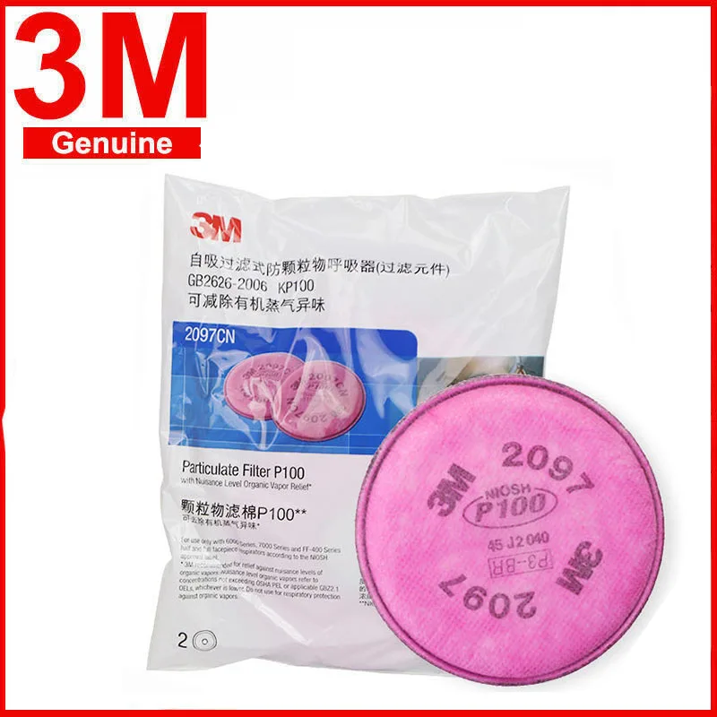 

3M 2097 particulate filter P100 can use with gas mask 6200, 7502 use series respirator