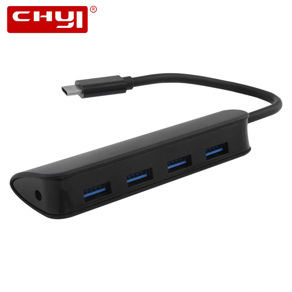 CHYI Мульти USB 3,0 концентратор Тип usb C концентратор высокой Скорость 4 Порты и разъёмы USB hab адаптер-разветвитель Интерфейс для портативных ПК Компьютерные аксессуары