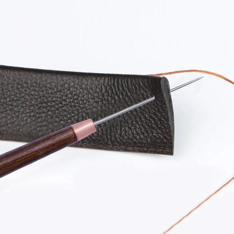 Leather Hole Punch Leather Craft Tools Leather Sewing Tools Leather Puncher Wood Handle Awl Leather Punching Tools Straight Awls Hole Puncher Drills for Craft Hand Stitching leather hole punch,leather craft tools,leather sewing tools,leather puncher