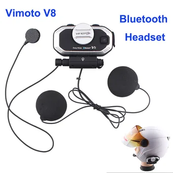 

Vimoto V8 Motorcycle Bluetooth Headset helmet intercom waterproof W/2 microphone FM music