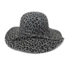 QBHAT Wide Wave Brim Artificial Wool Felt Fedora Hats Leopard Printting Women Floppy Hat Fashionable Female Dress Hat Sun Cap 3