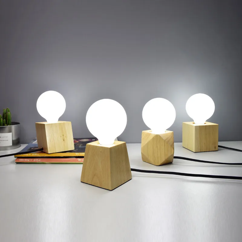 EU US Plug LED Night Light Desk Socket Lights Lamp for Bedroom Home Decoration bedside reading light warm light E27 LED bulbs