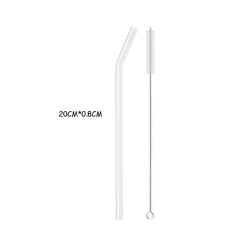 Eco-Friendly Reusable Glass Straw Set with Cleaning Brush